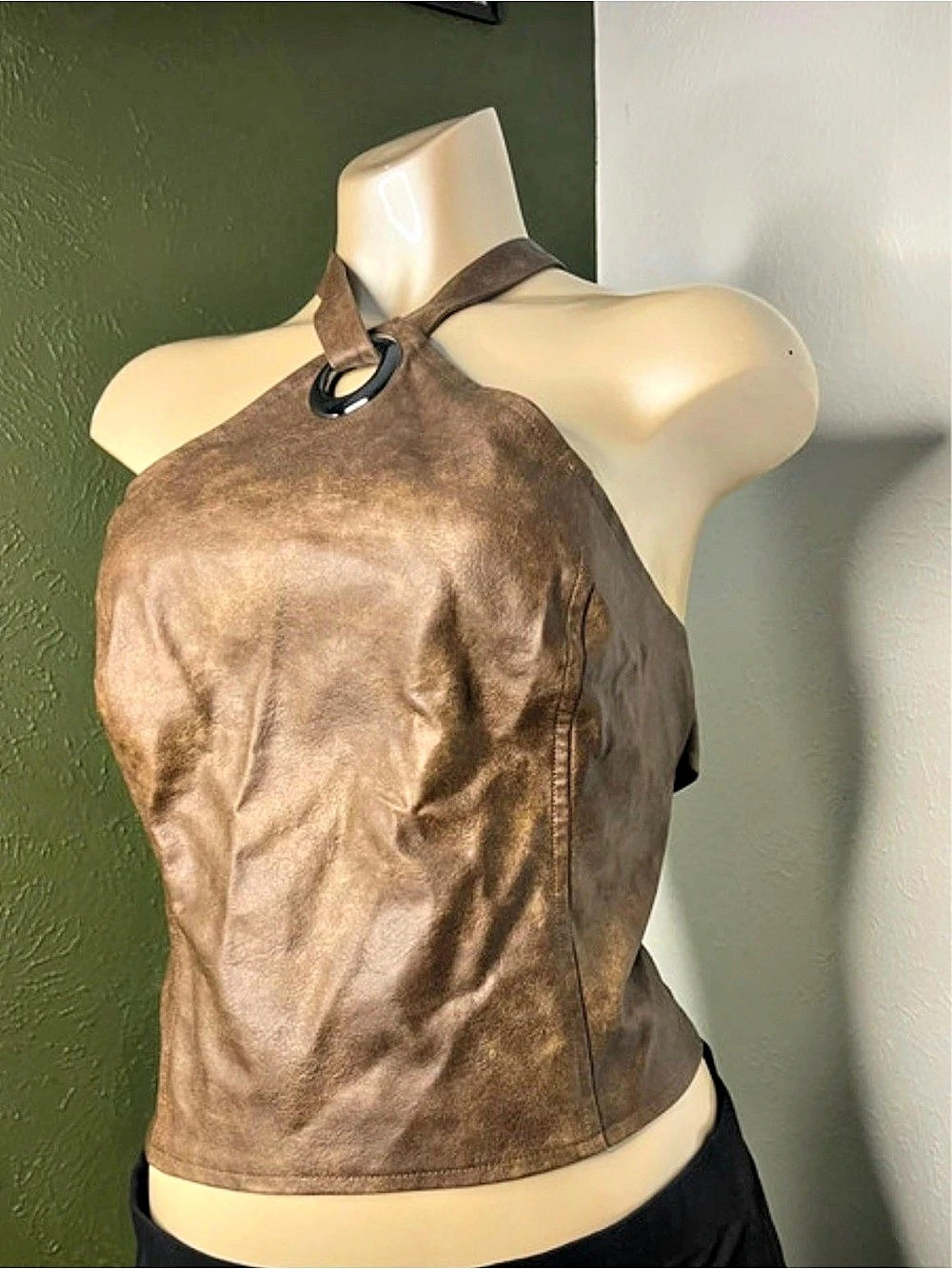 Free People Brown Halter Crop Top NWT